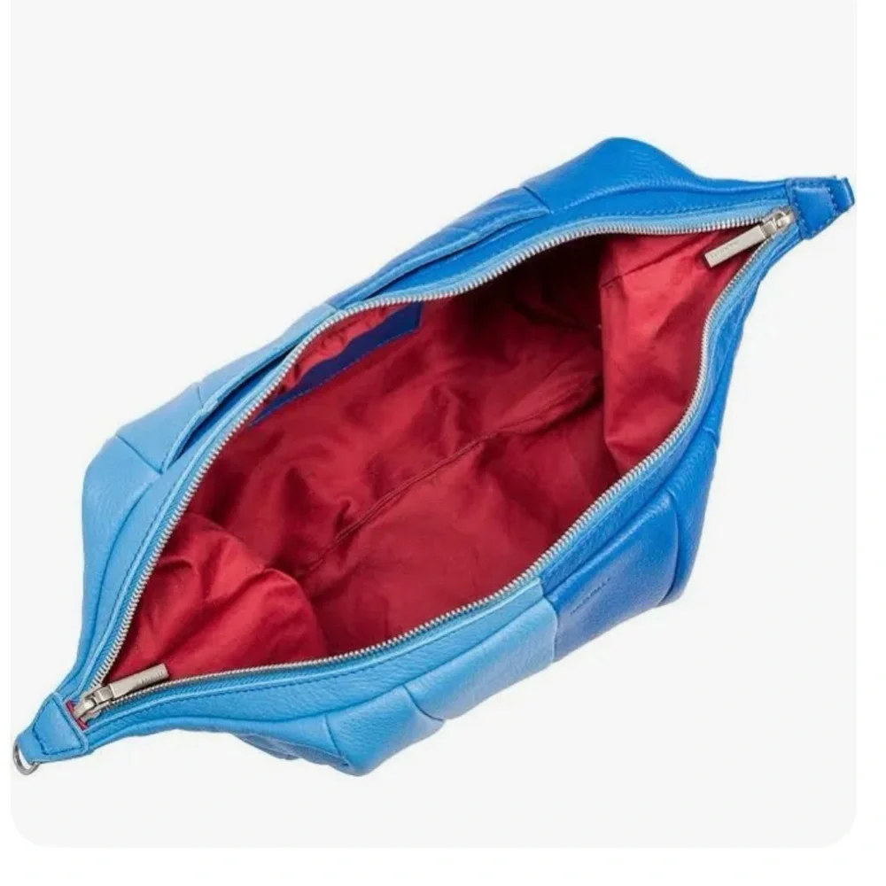 Hammitt Morgan Leather Oasis Blue Color Blocked Shoulder Hobo Bag - Picture 3 of 7